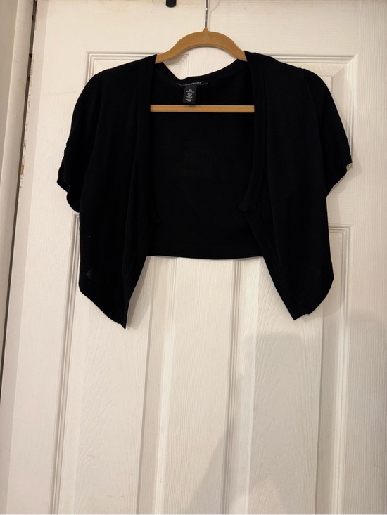 White House Black Market Sweaters - White House Black Market Black Short Sleeve Fine Knit Bolero Shrug Cardigan XS